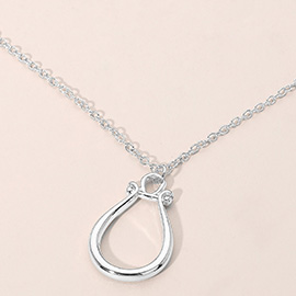 Minimalist Open Teardrop Pendant Necklace