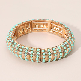 Pearl Paved Stretch Bangle Bracelet