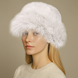 Faux Fur Soft Plush Winter Bucket Hat