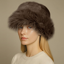 Faux Fur Soft Plush Winter Bucket Hat