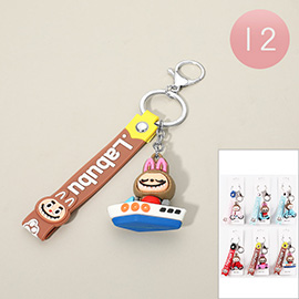 12PCS - Monster Bunny Scooter Car Boat Strap Keychains