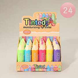 24PCS - Color Pencil Shaped Tinted Moisturizing Lip Balms