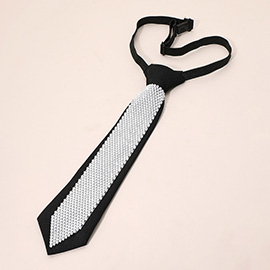 Crystal Embellished Adjustable Tie Necklace