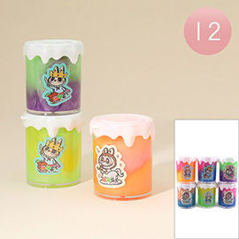 12PCS - Monster Bunny Drop Lid Crystal Mud Slime Jar Toys