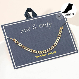 18K Gold Filled Classic Cuban Chain Anklet