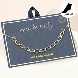 18K Gold Filled Oval Link Chain Anklet