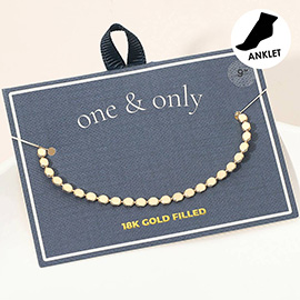 18K Gold Filled Beaded Disc Chain Anklet