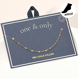 18K Gold Filled Geometric Link Box Chain Anklet
