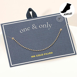 18K Gold Filled Beaded Chain Anklet