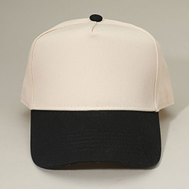 Classic Two Tone Adjustable Canvas Baseball Cap