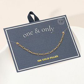 18K Gold Filled Delicate Figaro Chain Bracelet