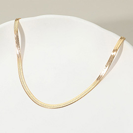 18K Gold Filled Flat Herringbone Chain Necklace