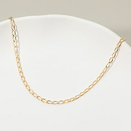 18K Gold Filled Oval Link Chain Necklace