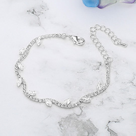 CZ Marquise Cluster Accent Evening Tennis Bracelet