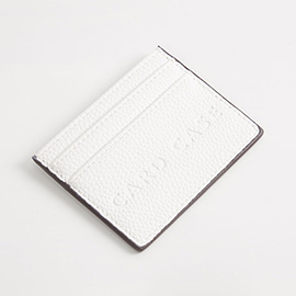 Textured Faux Leather Card Case Wallet