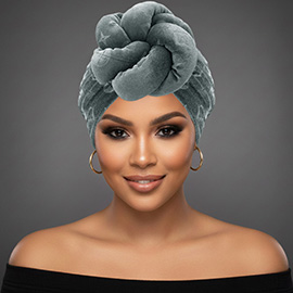 Sculpted Floral Knot Accent Turban Hair Wrap