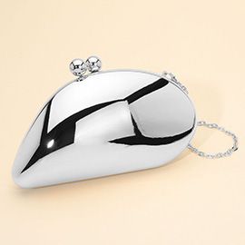 Metallic Sleep Teardrop Clutch Crossbody Evening Bag