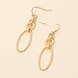 Metal Oval Link Drop Dangle Earrings