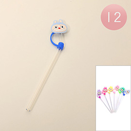 12PCS - Monster Bunny Topper Reusable Straws