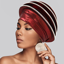 Elegant Rhinestone Studded Chic Layered Turban Hair Wrap