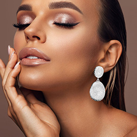 Bold Textured Metal Disc Drop Dangle Earrings