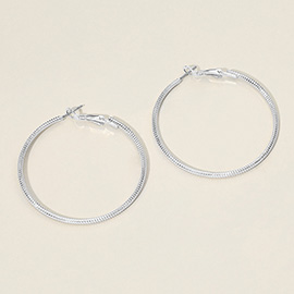 Silver Dipped Textured Hoop Earrings