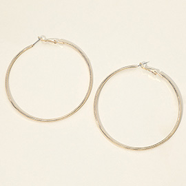 Gold Dipped Textured Hoop Earrings