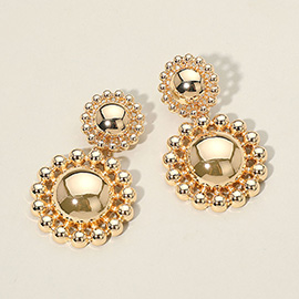 Gold Dipped Double Cluster Drop Earrings