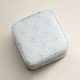 Floral Pattern Portable Square Jewelry Box