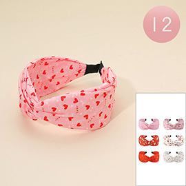 12PCS - Heart Love Pattern Knot Headbands