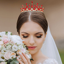 Teardrop Marquise Stone Cluster Embellished Princess Tiara