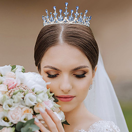 Teardrop Marquise Stone Cluster Embellished Princess Tiara