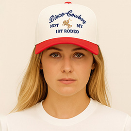 Disco Cowboy Embroidered Five Panel Canvas Baseball Cap