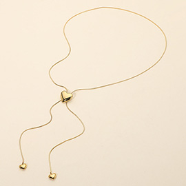 SECRET BOX_Stainless Steel Adjustable Heart Slider Pendant Necklace