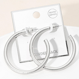 Silver Dipped Bold Open Hoop Earrings