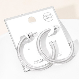 Silver Dipped Bold Open Hoop Earrings