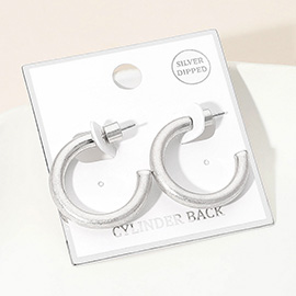 Silver Dipped Open Hoop Earrings