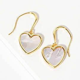 Gold Dipped Heart Drop Dangle Earrings