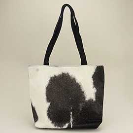 Genuine Calf Hair Animal Pattern Print Shoulder Tote Bag