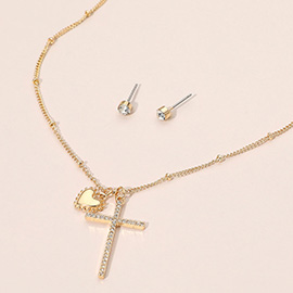 Heart Cross Pendant Necklace