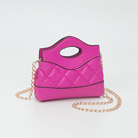 Smooth Faux Leather Mini Quilted Handbag Crossbody Bag