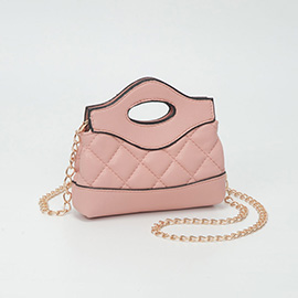 Smooth Faux Leather Mini Quilted Handbag Crossbody Bag