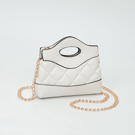 Smooth Faux Leather Mini Quilted Handbag Crossbody Bag