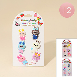 12 SET OF 6 - Monster Bunny Character Shoe Deco Charms