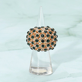 Rhinestone Paved Dome Stretch Statement Ring