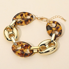 Bold Resin Metal Mariner Link Bracelet