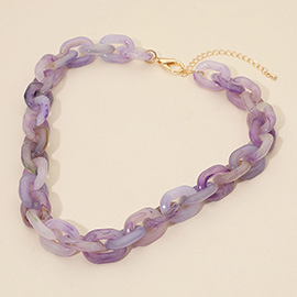 Chunky Resin Chain Link Statement Necklace