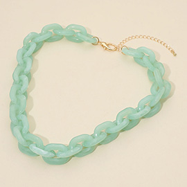 Chunky Resin Chain Link Statement Necklace