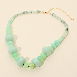Chunky Marbled Round Beaded Necklace