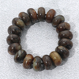 Chunky Marbled Rounded Pebble Beaded Stretch Bracelet